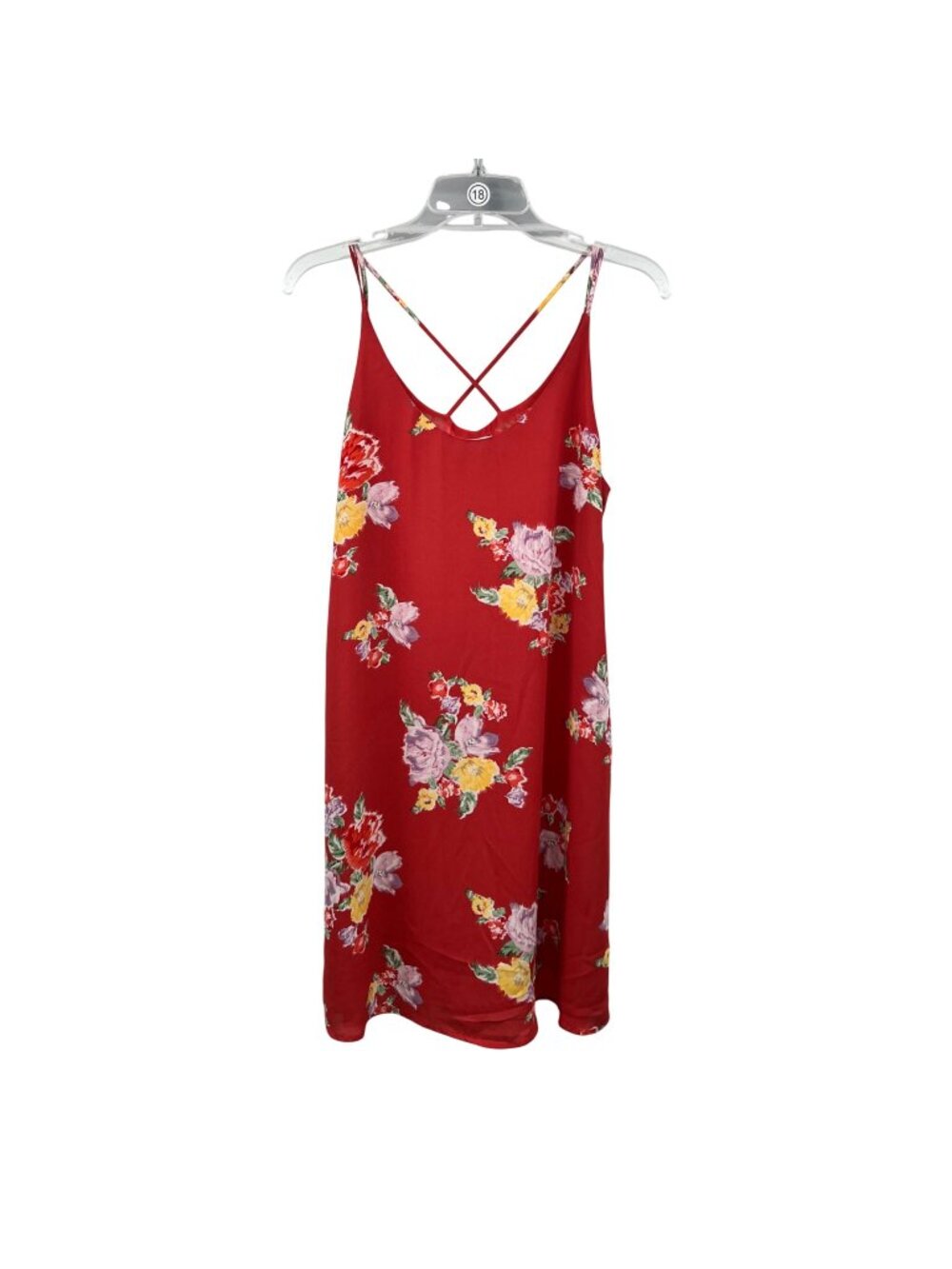 Carolina Belle Womens Floral Slip Dress Coral/Multi Size 6 Double Straps